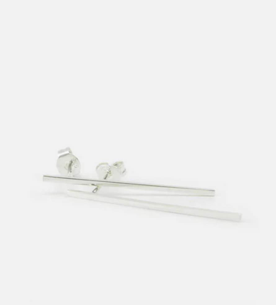 Studio MHL Long stripe silver earrings