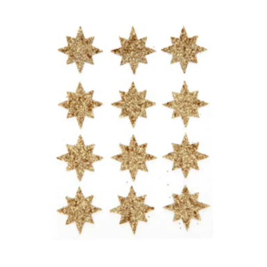 Meri Meri Gold Eco Glitter Star Stickers