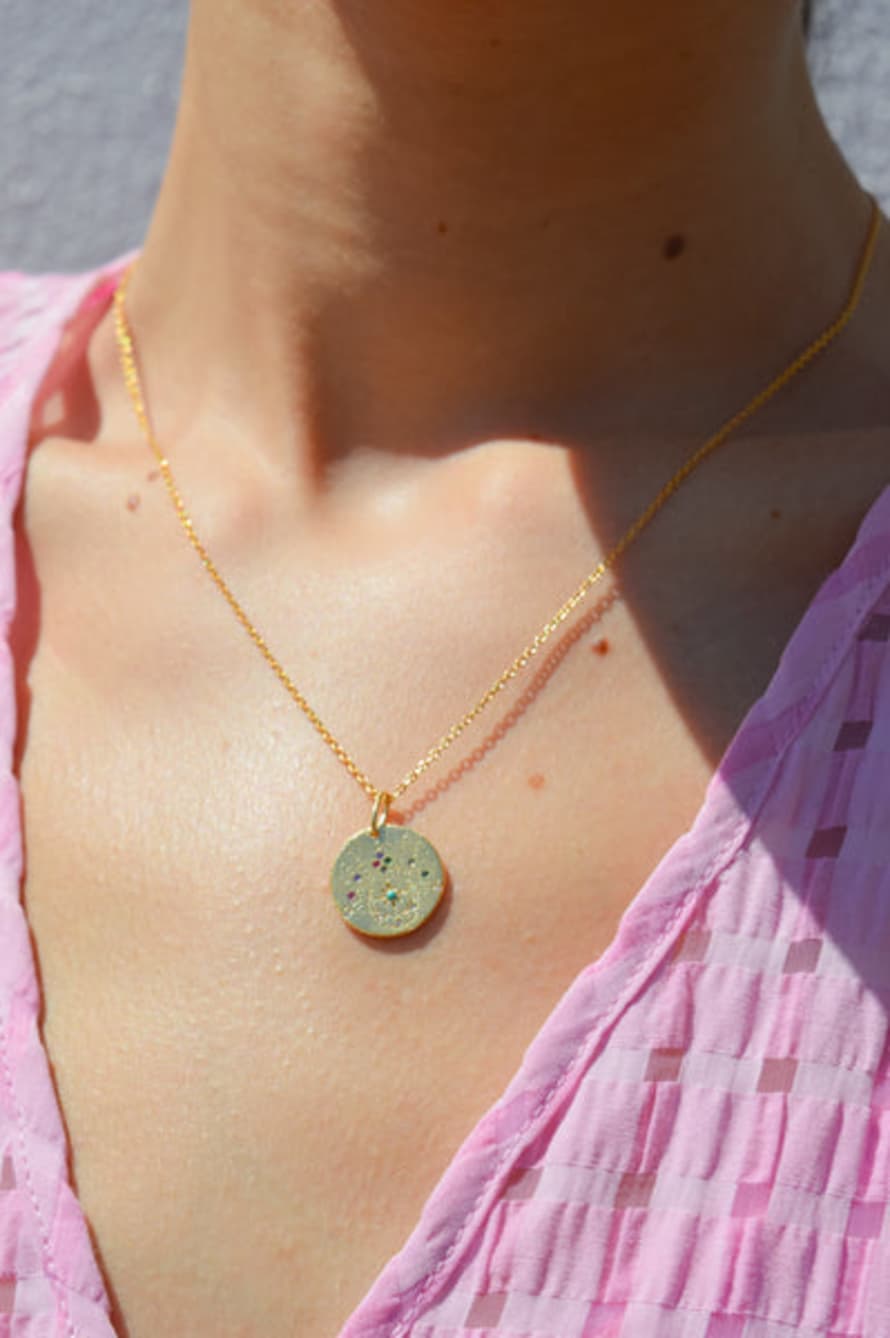 Une A Une Moon Mini Medallion Necklace
