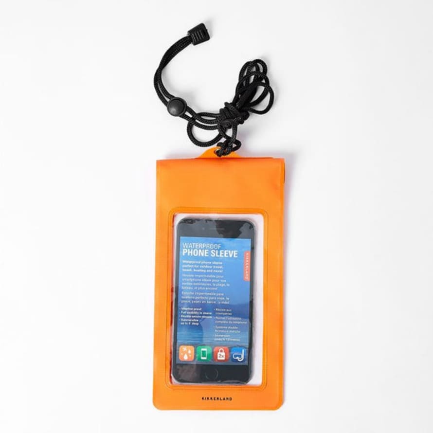 Kikkerland Design Orange Waterproof Phone Sleeve
