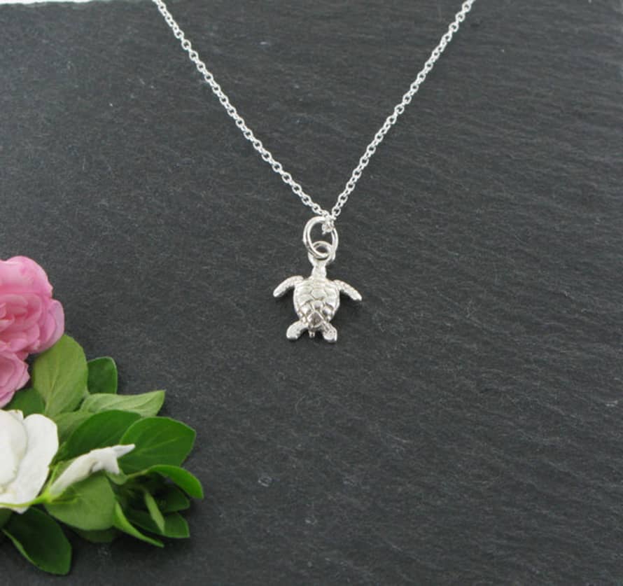 Siren Silver Turtle Charm Necklace Sterling Silver