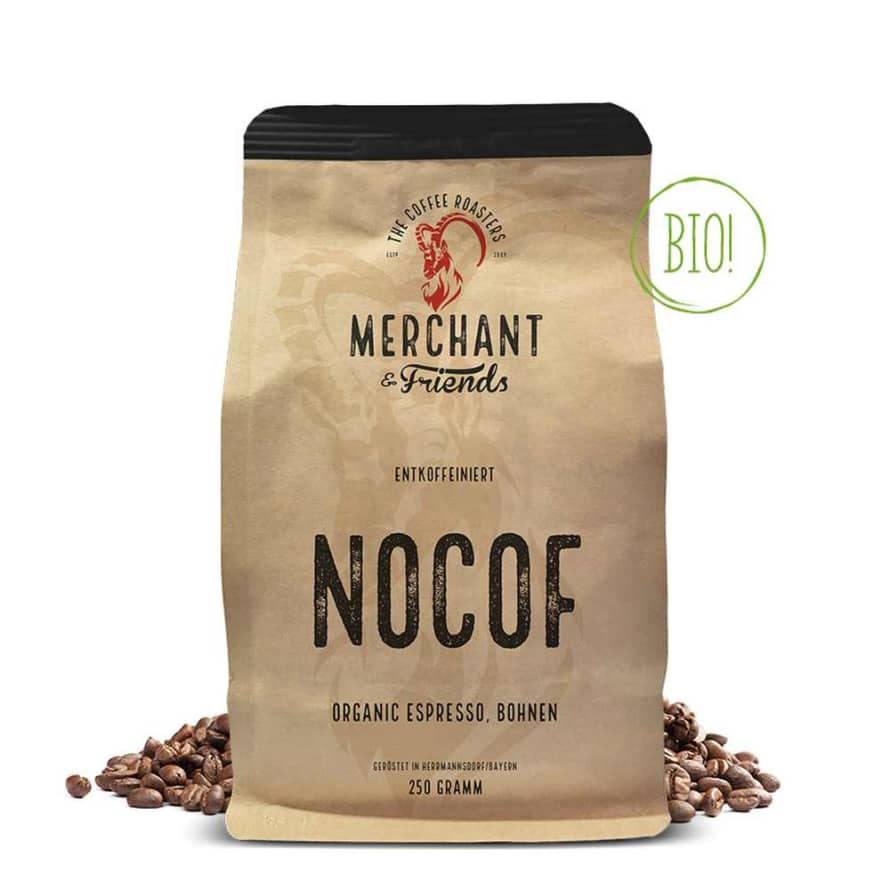 Merchant's & Friends NoCof Bio Espresso whole beans decaffeinated 250g