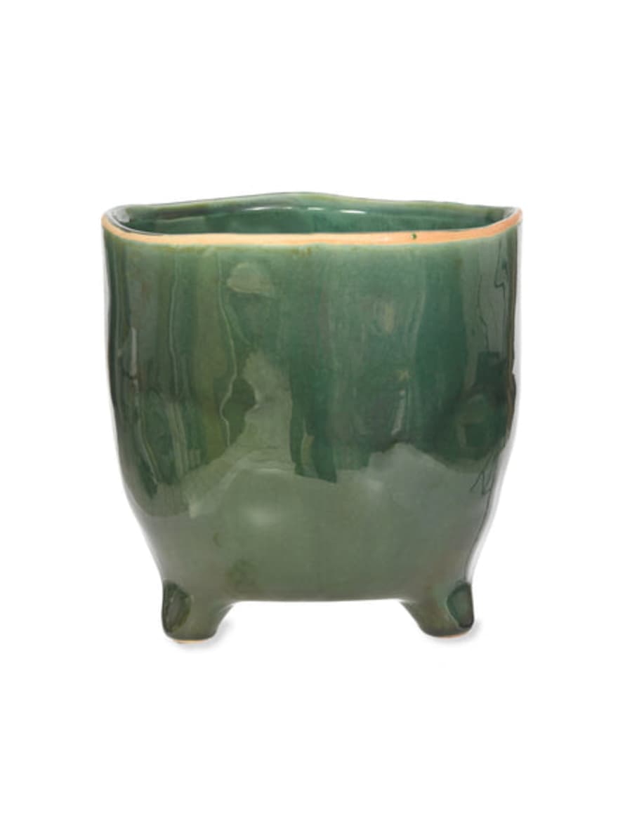 Garden Trading Positano 20cm Forest Green Ceramic Pot