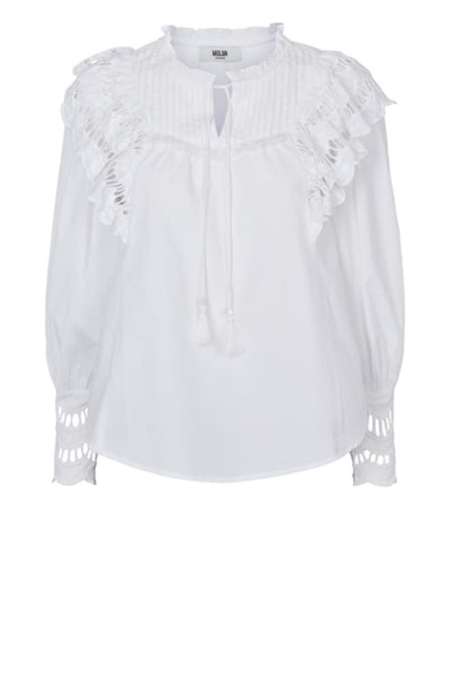 Trouva: Moliin Paisley Embroidered Blouse - White