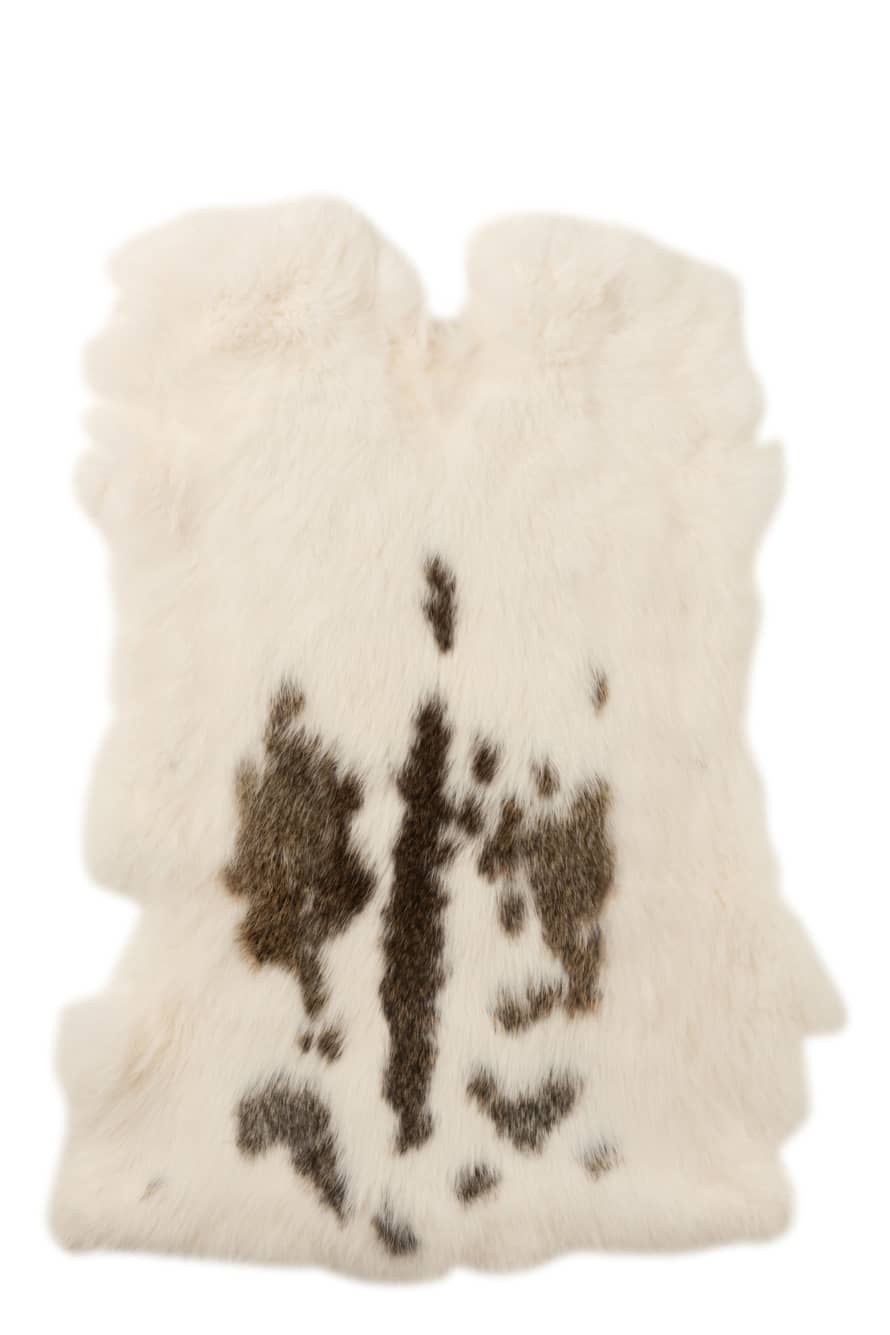 Jolipa Rabbit Fur White/Brown Dots