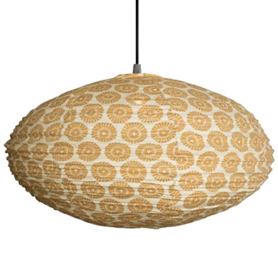 Curiouser and Curiouser Large 80cm Olive & Turquoise Oki Cotton Pendant Lampshade