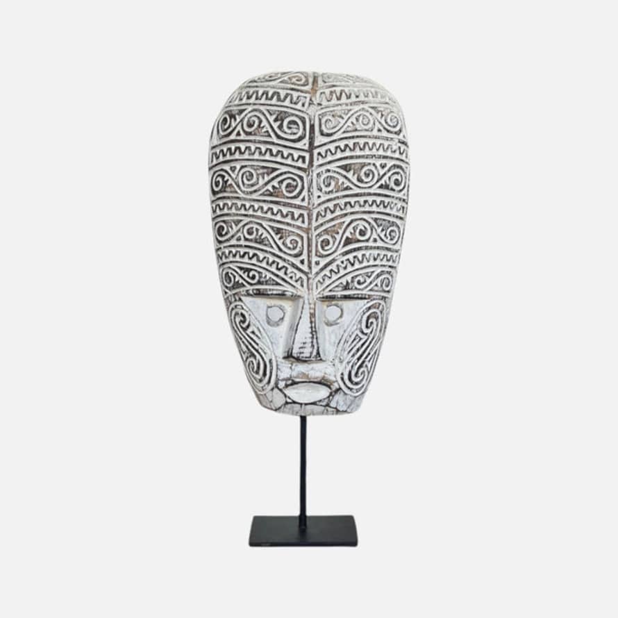 Uma Cantik Atelari Timor Wooden Mask On Stand