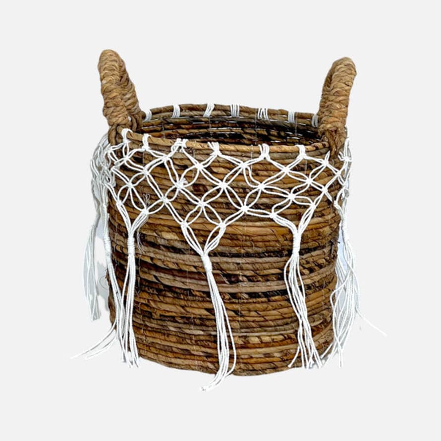 Uma Cantik Small Cabalaki Basket White Fringes