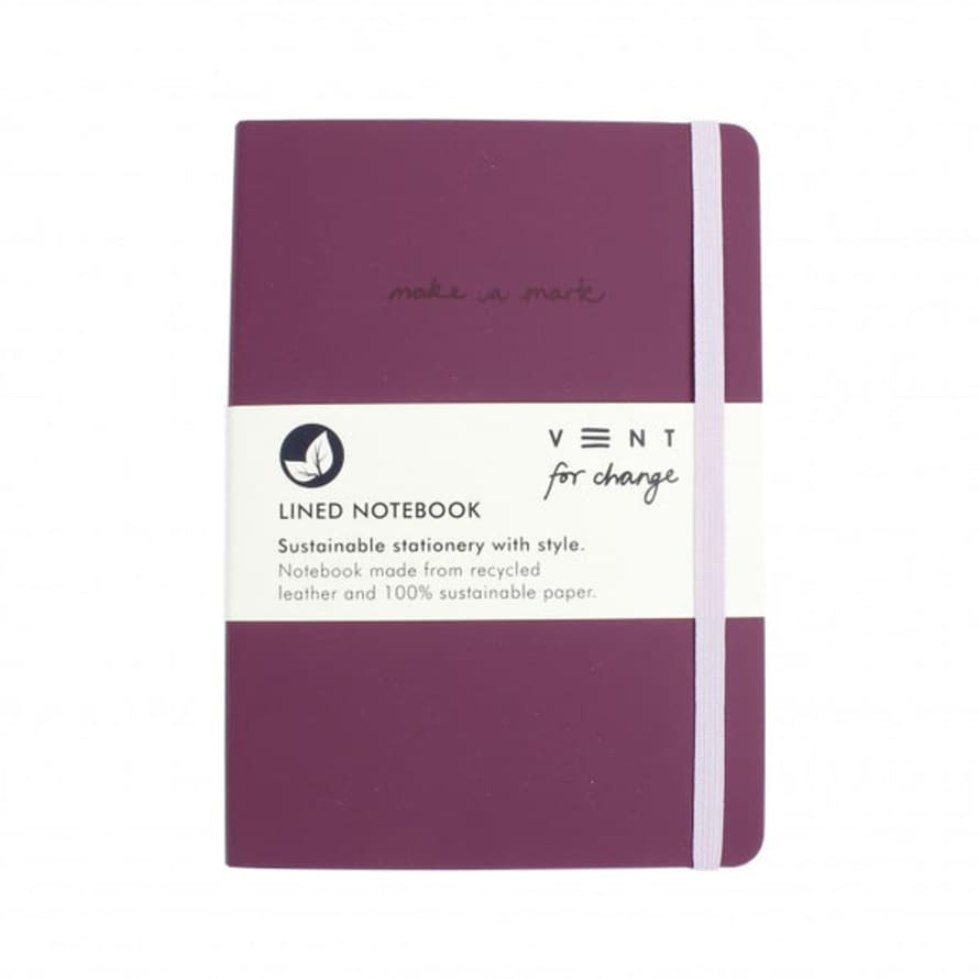 VENT for change Recycled Leather A5 Lined Notebook – Deep Purple