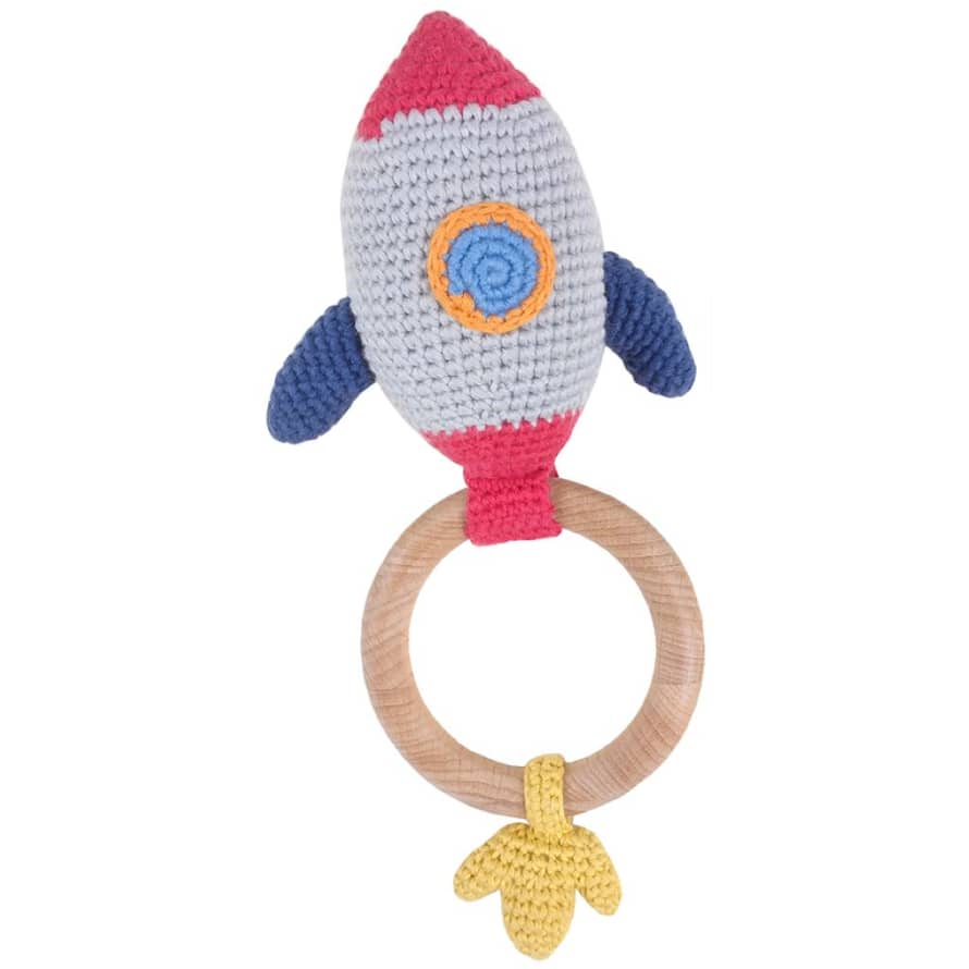 Loula and Deer Crochet Rocket Ring Rattle Teether