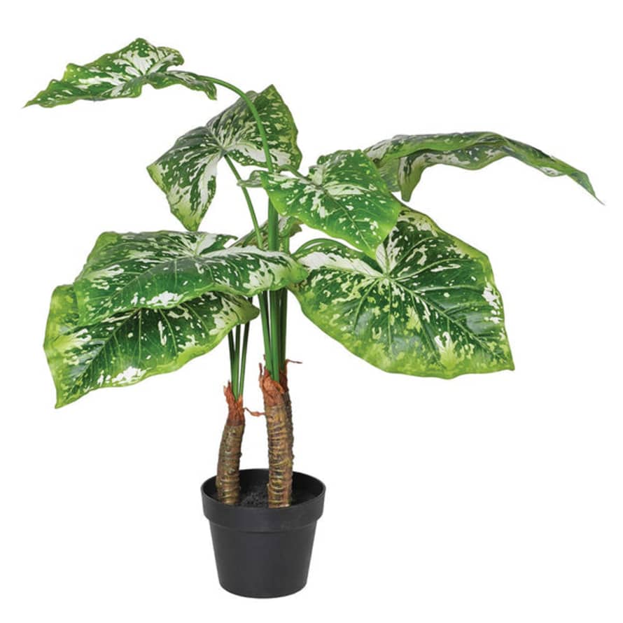 livs Faux Plant - Large Variegated Elephant Ear Leaf