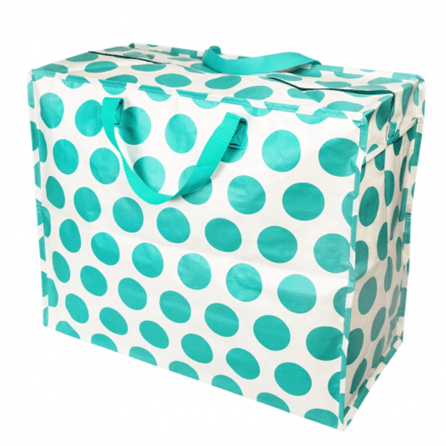 Not specified Jumbo Bag - Turquoise Spot On White