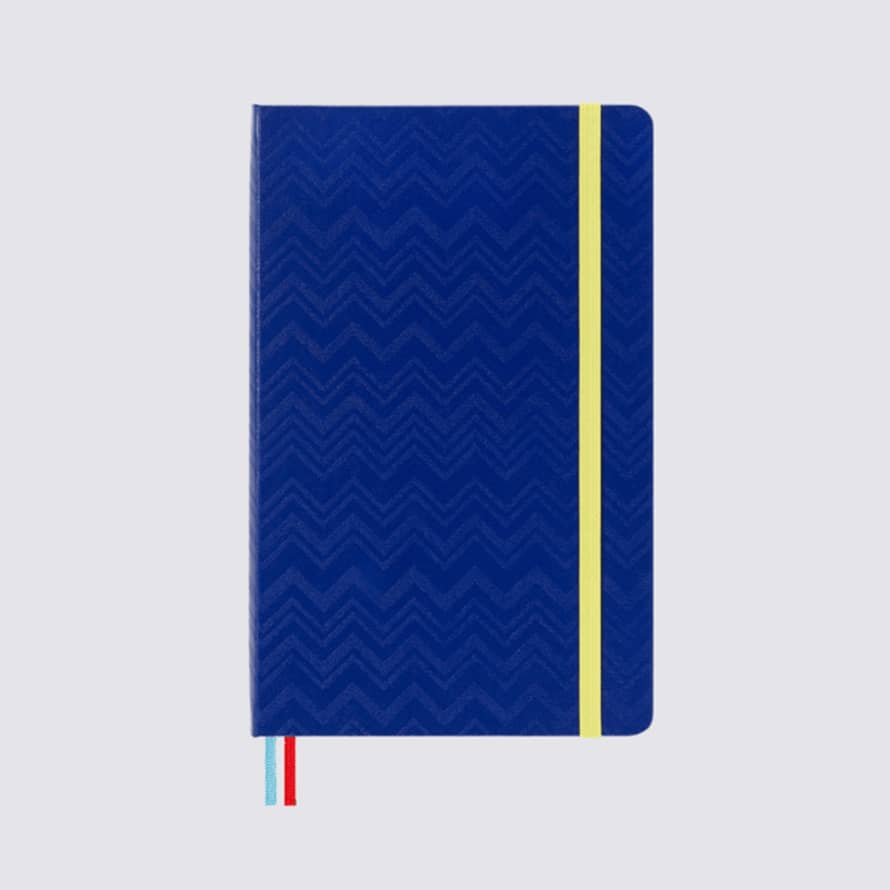 Moleskine  Missoni Hard Cover Ruled Notebook Blue - Large