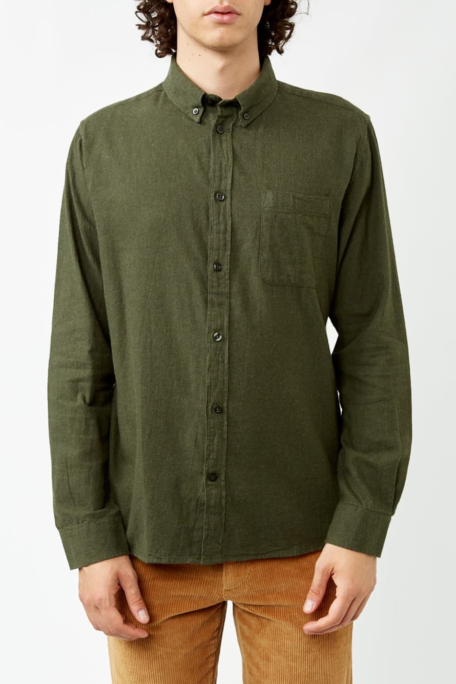 Knowledge Cotton Apparel  Forrest Night Flannel Shirt