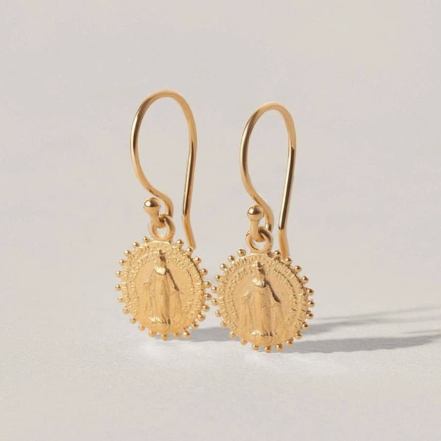 Bristol General Store Gold Plated Medallion Earrings