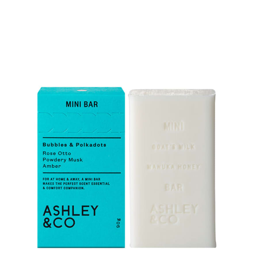Ashley & Co 90g Bubbles and Polkadots Mini  Cleansing Soap Bar 