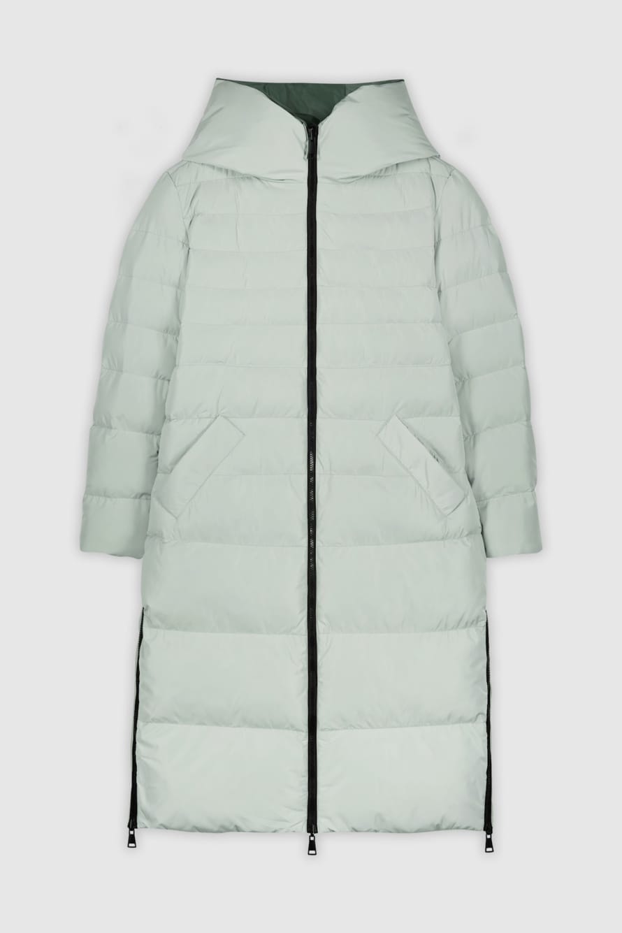Rino and Pelle Keila Reversible Padded Coat in Milky Mint and Jungle 
