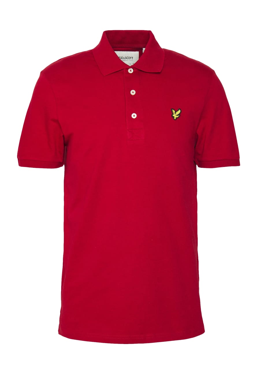 Lyle and Scott Lyle & Scott Plain Polo Shirt Tunnel Red
