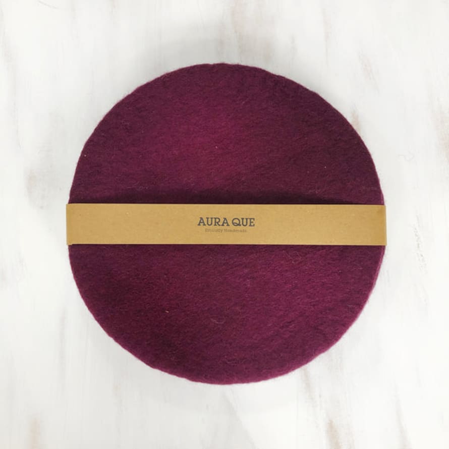 Aura Que Agni Handmade Felt Placemats - Set Of 4 - Plum Purple