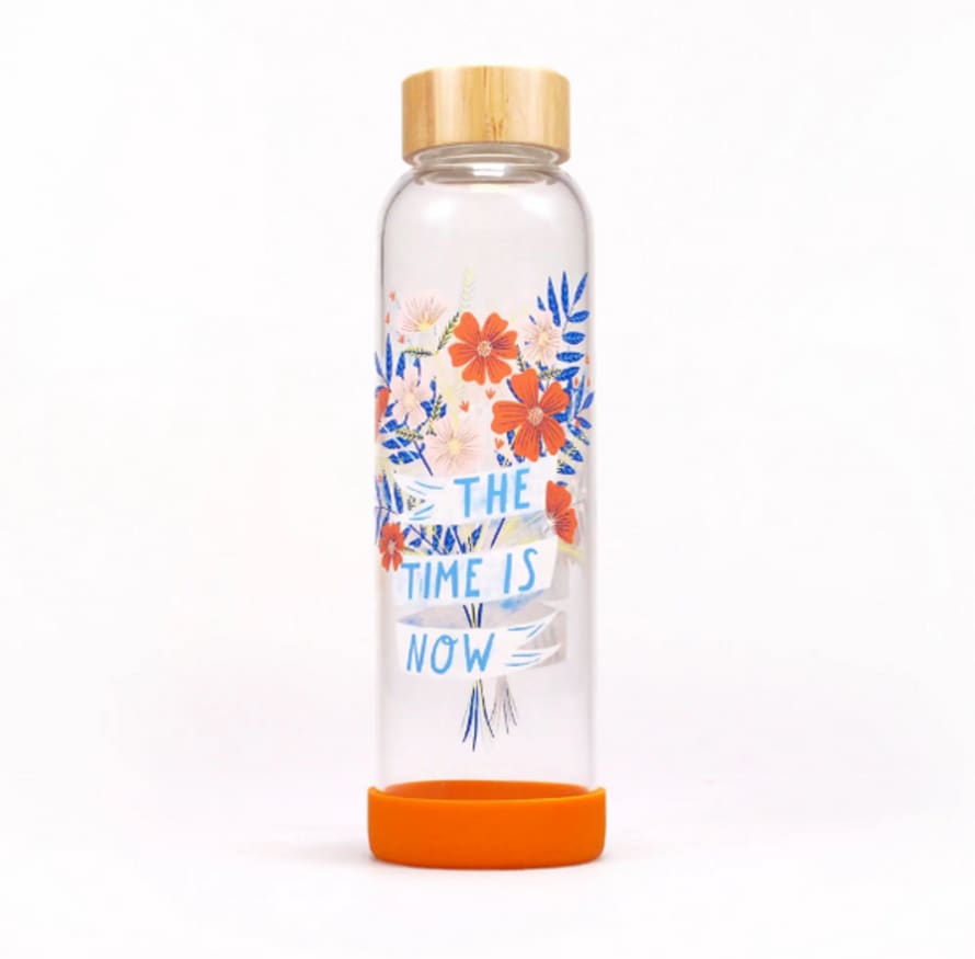 Bonbi Forest The Time Is Now Glass Water Bottle