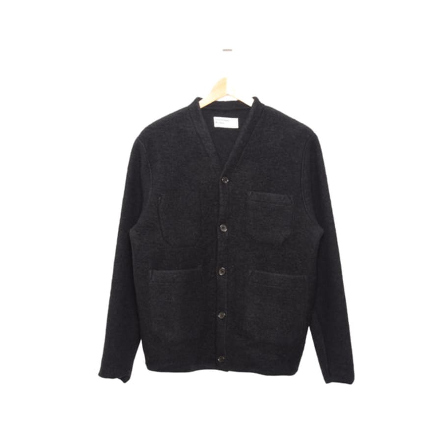 Universal Works Cardigan Wool Fleece Black 27708