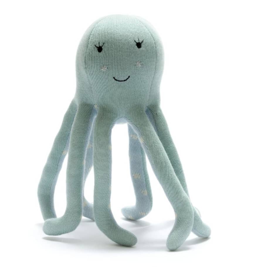 Best Years Sea Green Knitted Octopus Soft Toy