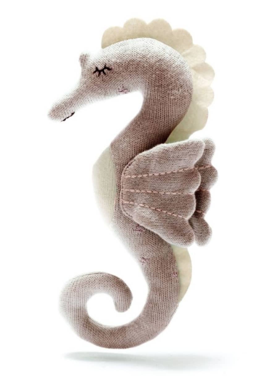 Best Years Pink Organic Cotton Knitted Seahorse Soft Toy