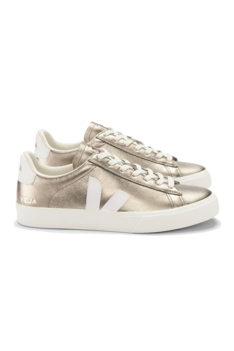 Veja Campo Chrome Free Leather Trainers - Bronze White