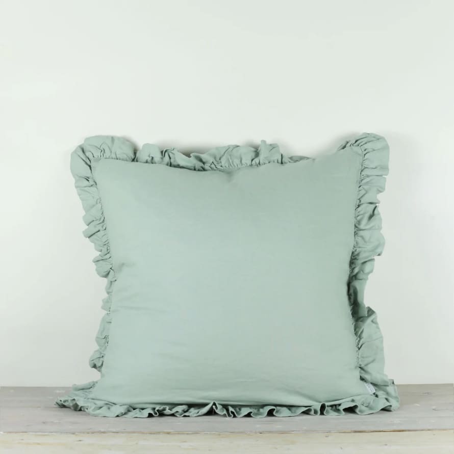 100 % Linen Ruffle Cushion 