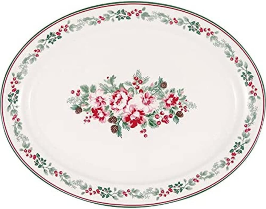 Green Gate Oval Serving Plate Charline White