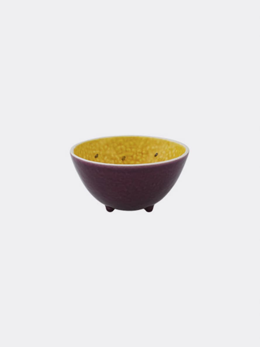 Bordallo Pinheiro Colorful handmade passion fruit bowl with texture and vivid colors