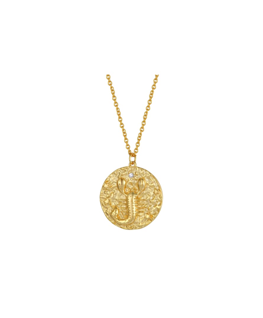 by bottega Scorpio Zodiac Double Sided Coin Pendant Necklace