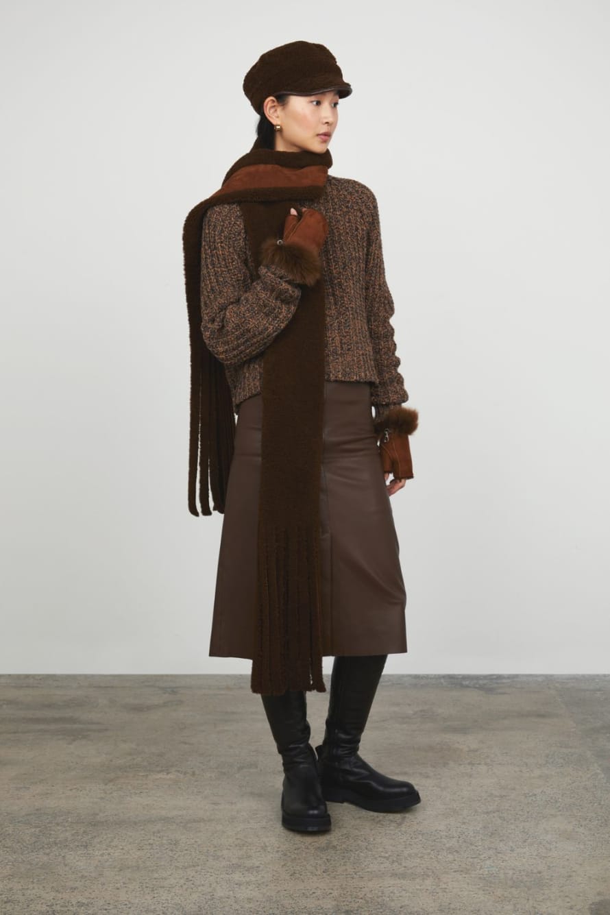 Gushlow & Cole Long Fringed Shearling Scarf