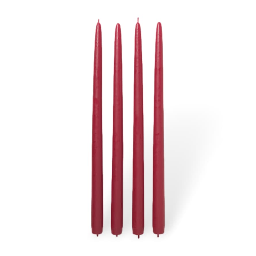 Broste Copenhagen Tapered Candles Truly Red Set of 4