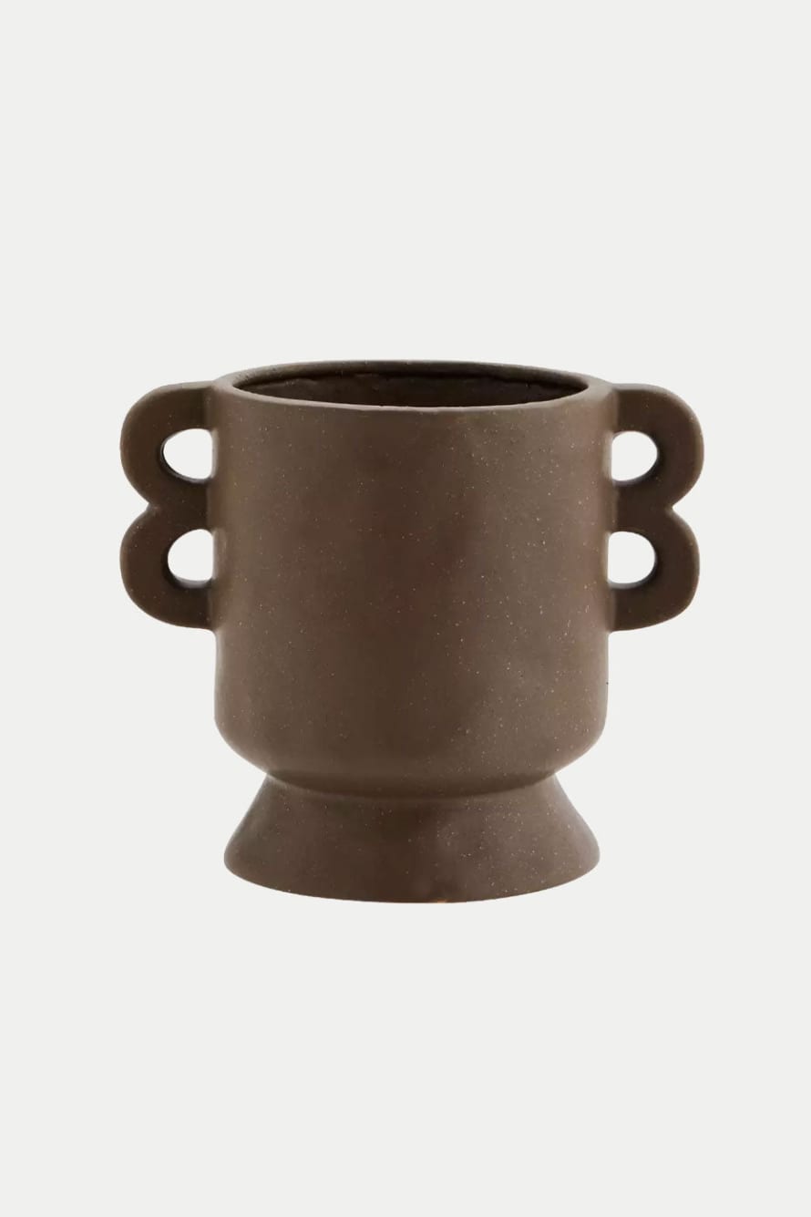 Madam Stoltz Dark Brown Stoneware Vase