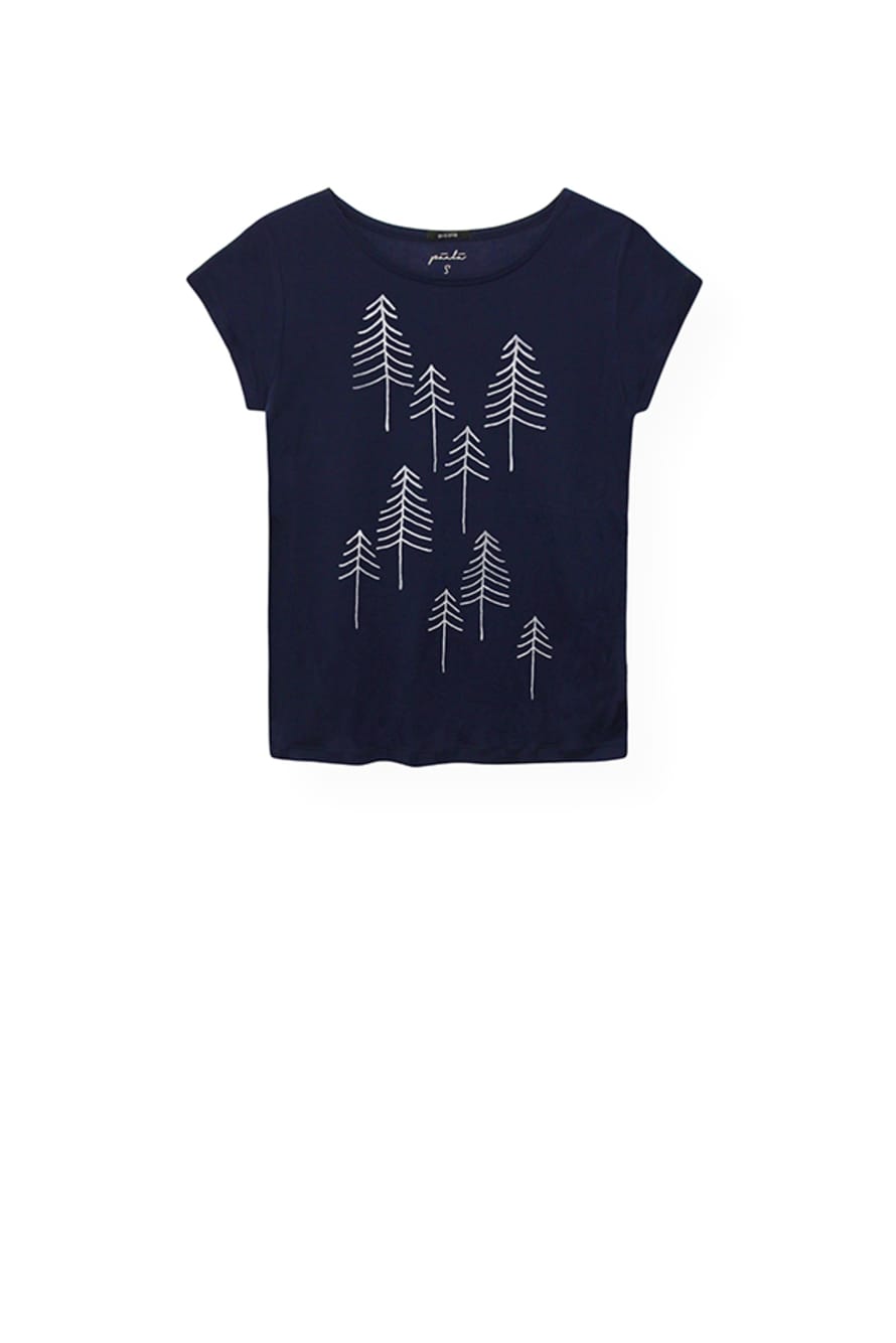 Paala 461403 Stick Trees T-shirt Deep Navy