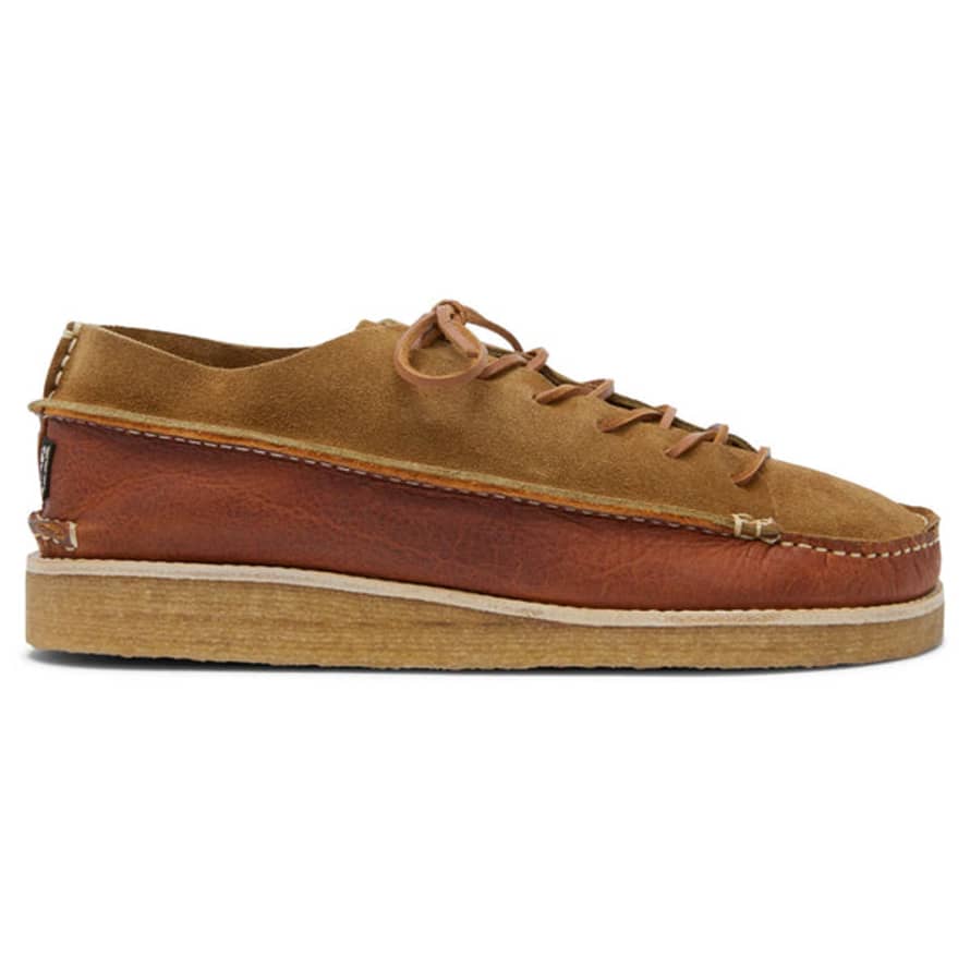 Yogi Footwear  Finn Tumbled Leather & Suede Crepe Sole Shoe - Chestnut Brown