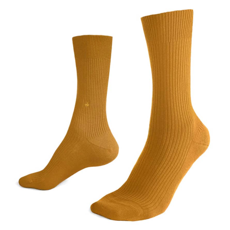 Dueple Crew Rib Merino - Caramel Socks