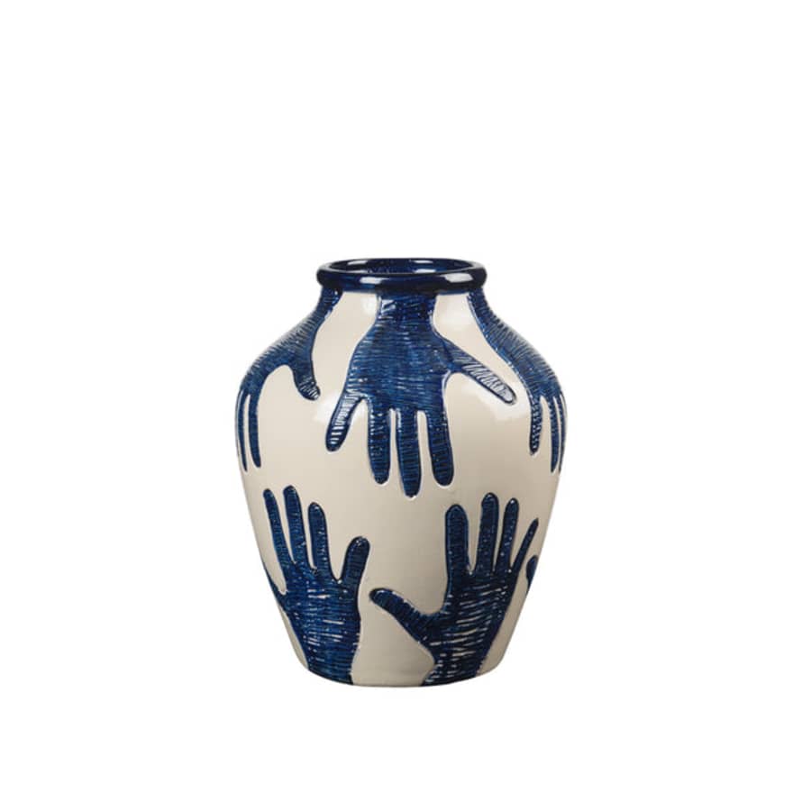 Broste Copenhagen Mime Vase | Intense Blue/Pale Grey 