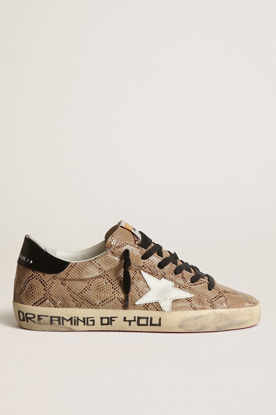 Golden Goose Deluxe Brand Golden Goose Super Star Snake Printed Leather Upper Leather Star & Shiny Leather Heel Signature Foxing