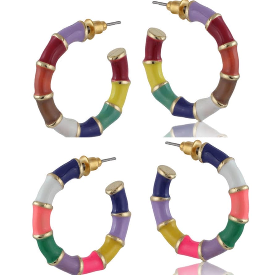 Big Metal Claire Multicoloured Hoop Earrings