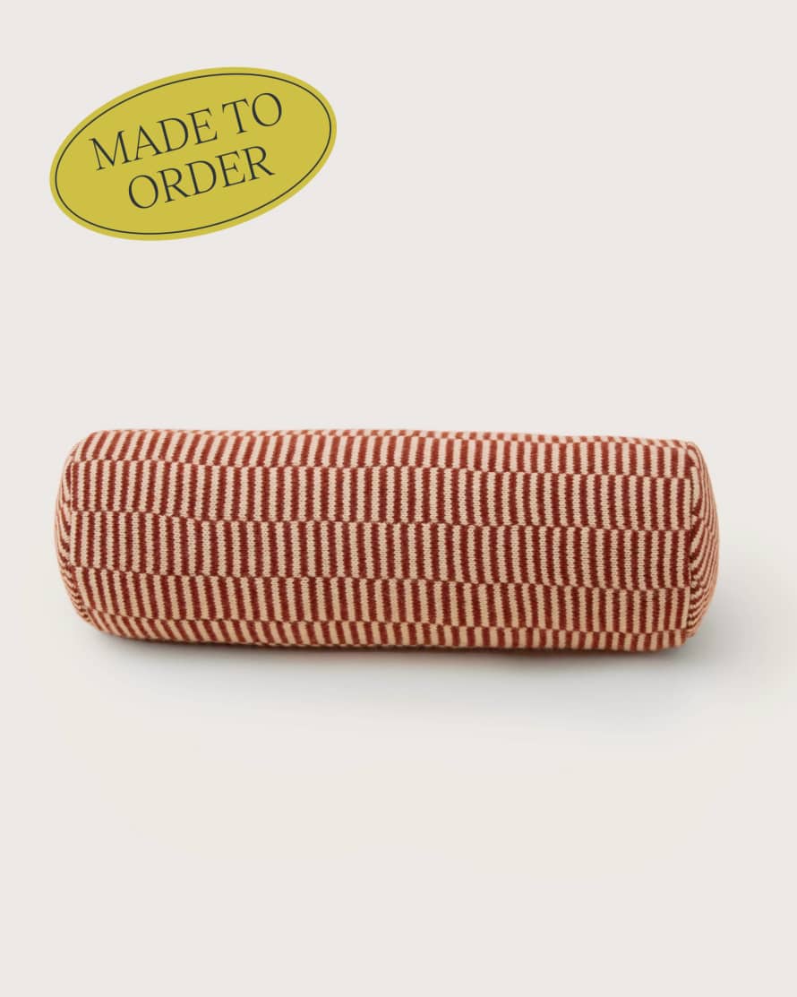 Goods of May The Babette Bolster Cushion - Broken Stripe in Terracotta (Single)