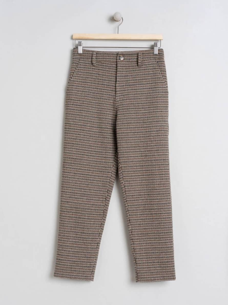 Indi&Cold M Beige Check Chino Trousers