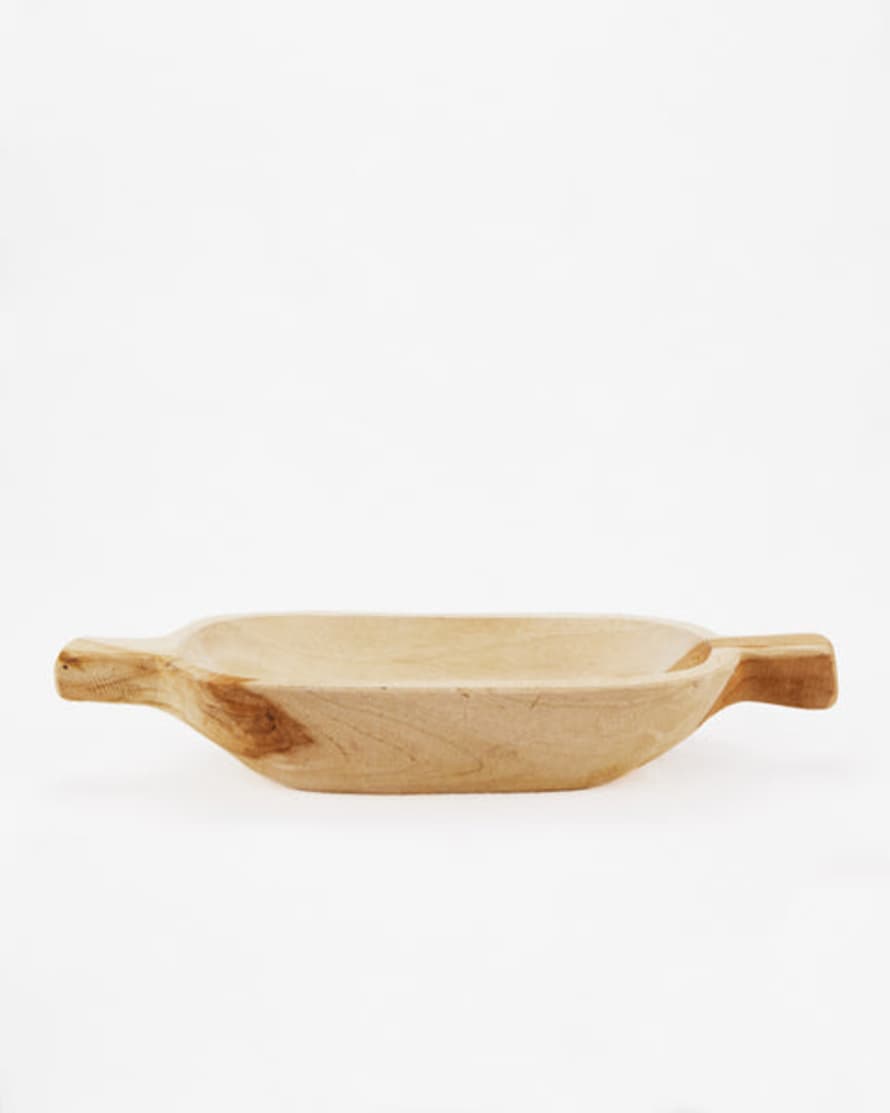 The Find Store Rustic Teak Wood Display Bowl