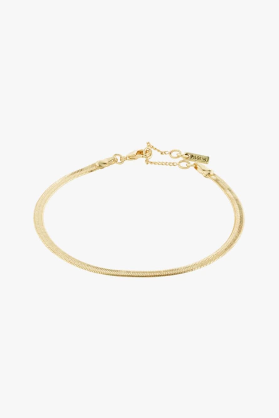 Pilgrim Joanna Flat Snake Chain Bracelet In Gold