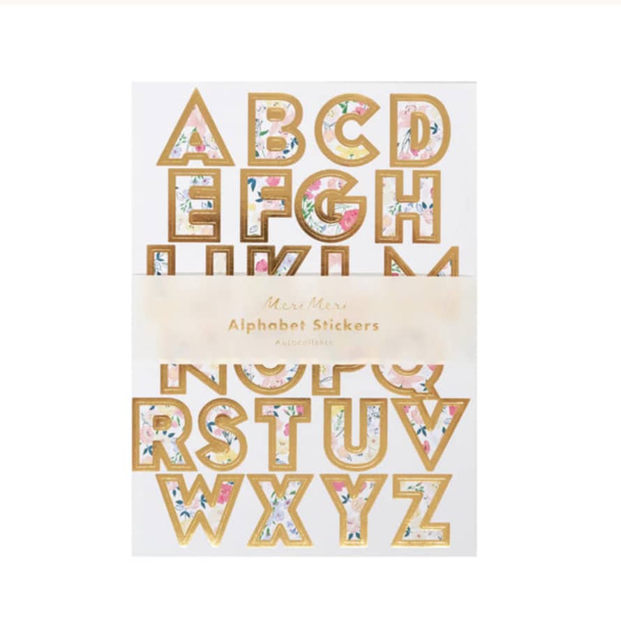 Meri Meri English Garden Alphabet Sticker Sheets (x 10 Sheets)