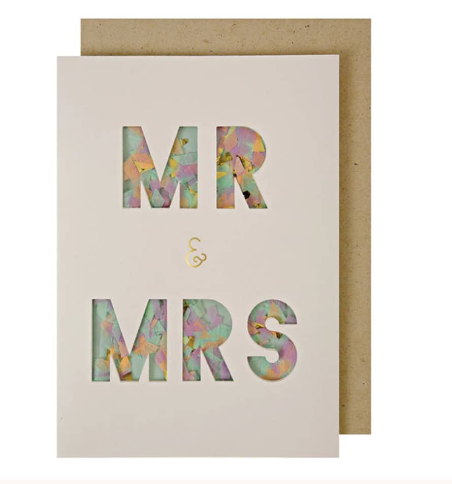 Meri Meri Mr & Mrs Confetti Shaker Wedding Card