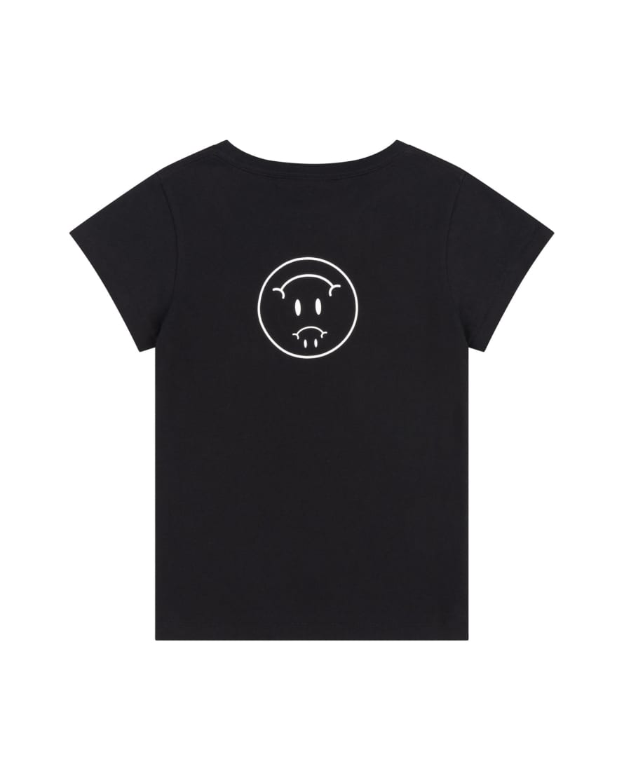 Etre Cecile Double Smiley Cap Sleeve Tee - Washed Black 