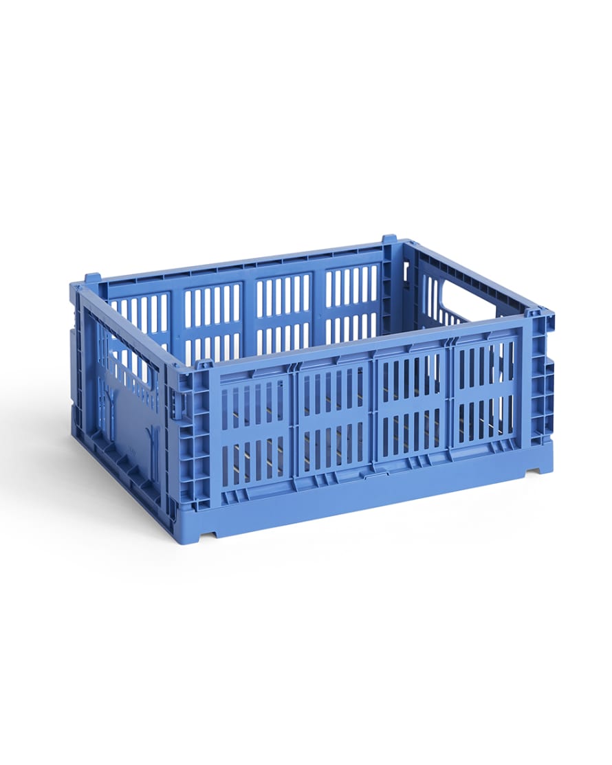 HAY Medium Electric Blue Crate Basket