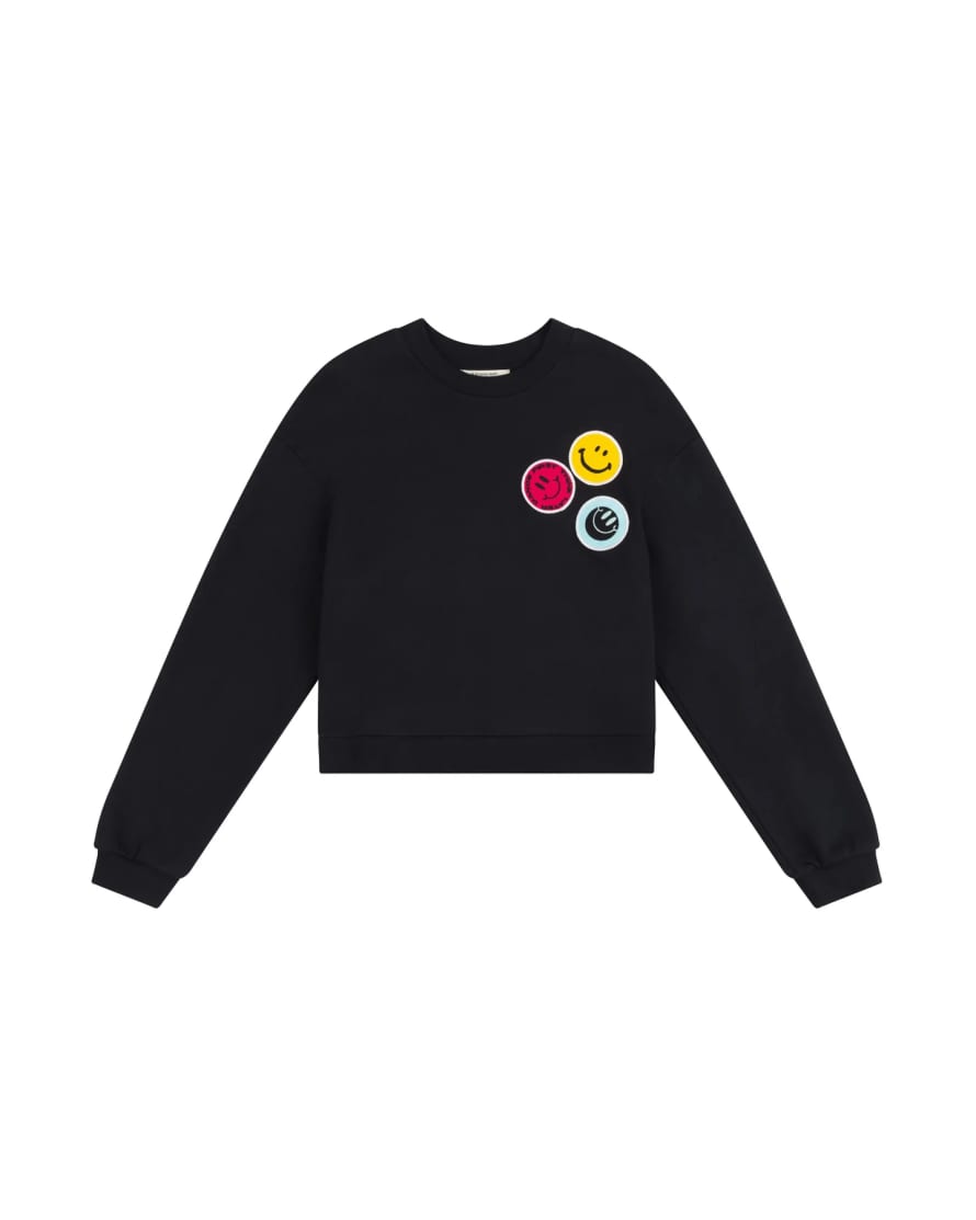 Etre Cecile Rave Smiley Classic Sweatshirt - Washed Black 